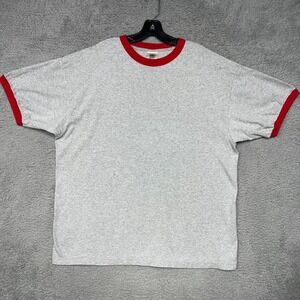 VTG Foot Locker T Shirt Men's Size XL Gray Red Ringer Blank Sportswear Tee 90s